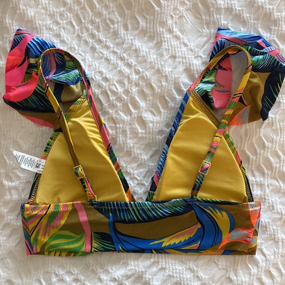 Aerie bikini top size small triangle NWOT ruffled - Picture 2 of 4